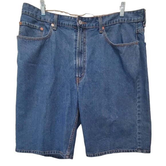 Levi's 569 Shorts Denim Loose Straight Dark Blue Wash 40" Waist 12" Inseam EUC - Picture 1 of 7